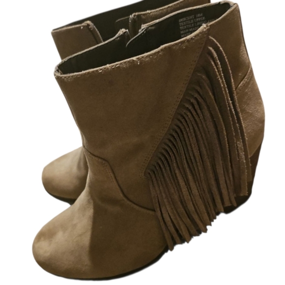 Madden Girl Shoes - Fringe Ankle Boots - Tan
